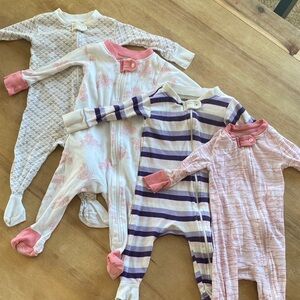 Burt’s Bees Baby girls footed pajamas sz 3-6 mos